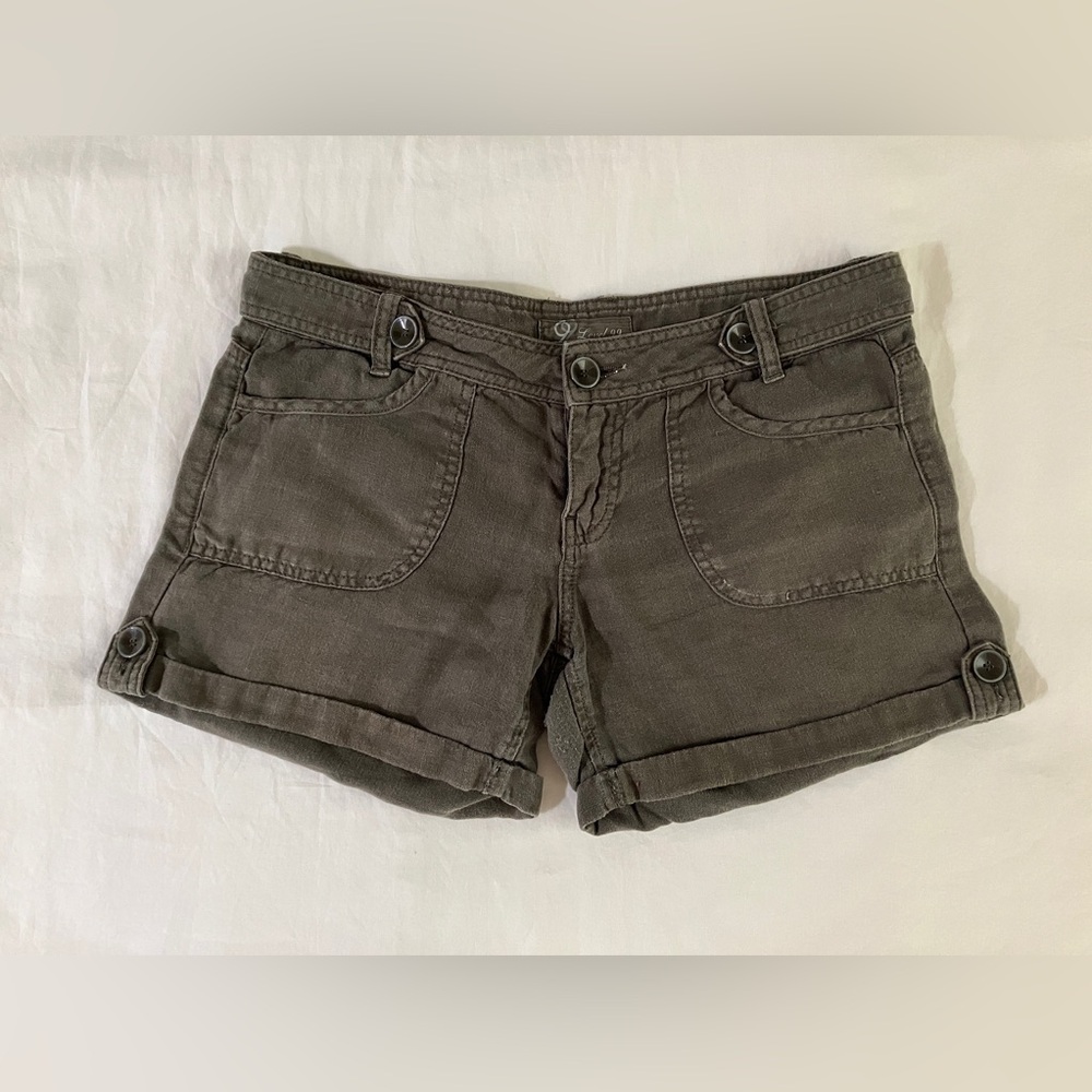 Linen Army Green Shorts Level 99 Size 28